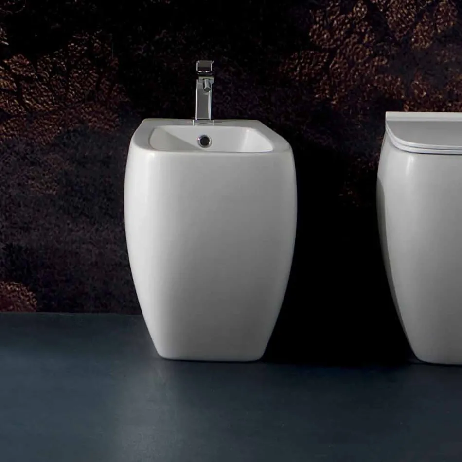 Bidet in ceramica bianca dal design moderno Gais, fatto in Italia Viadurini