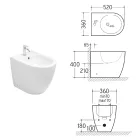 Bidet Monoforo a Terra Ceramica Matt di Due Colori Dal Design Moderno - Aster Viadurini