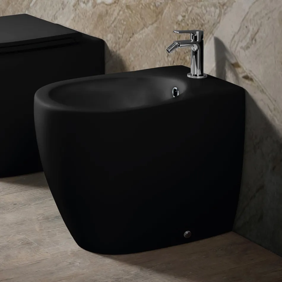 Bidet Monoforo a Terra Ceramica Matt di Due Colori Dal Design Moderno - Aster Viadurini