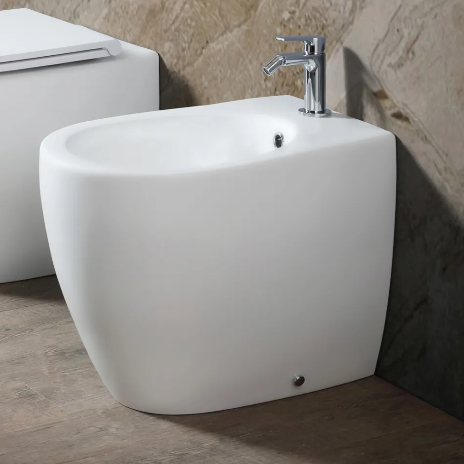 Bidet Monoforo a Terra Ceramica Matt di Due Colori Dal Design Moderno - Aster Viadurini