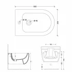 Bidet sospeso in ceramica design moderno Star 55x35cm made in Italy Viadurini