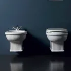 Bidet sospeso moderno in ceramica bianca Style 54x36 cm, made Italy Viadurini