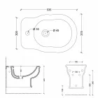 Bidet sospeso moderno in ceramica bianca Style 54x36 cm, made Italy Viadurini