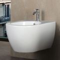 Bidet Sospeso Monoforo in Ceramica Bianca Resistente dal Design Moderno - Aster