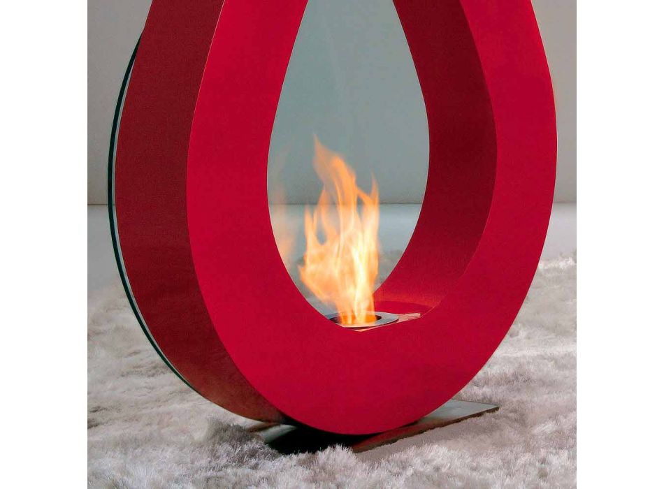 Biocamino da terra a bioetanolo, design moderno a forma di fiamma Todd Viadurini