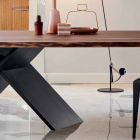 Bonaldo Ax tavolo di design in legno con bordi naturali made in Italy Viadurini