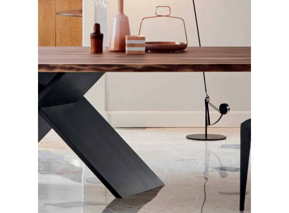 Bonaldo Ax tavolo di design in legno con bordi naturali made in Italy Viadurini
