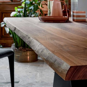 Bonaldo Ax tavolo di design in legno con bordi naturali made in Italy