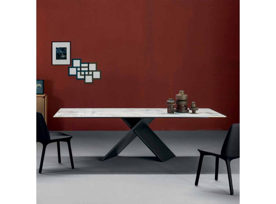 Bonaldo Ax tavolo di design piano in ceramica base metallo made Italy