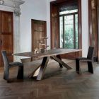 Bonaldo Big Table tavolo in legno massello bordi naturali made Italy Viadurini