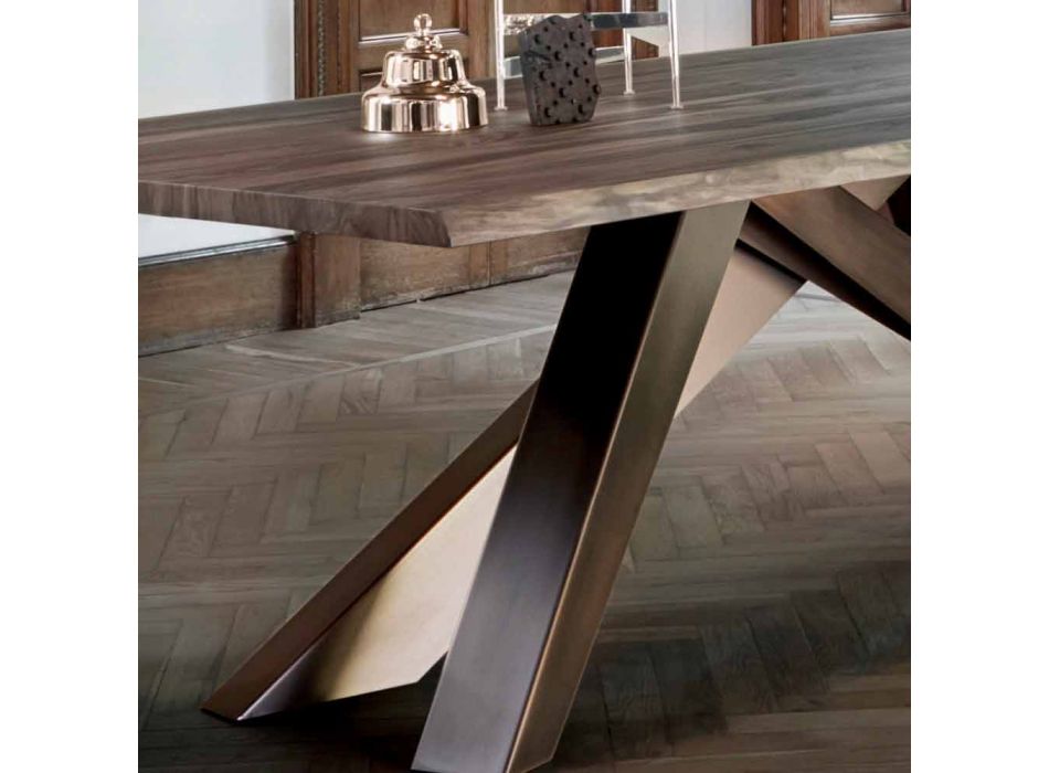 Bonaldo Big Table tavolo in legno massello bordi naturali made Italy Viadurini
