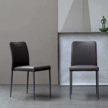 Bonaldo Deli sedia di design con seduta imbottita pelle made in Italy
