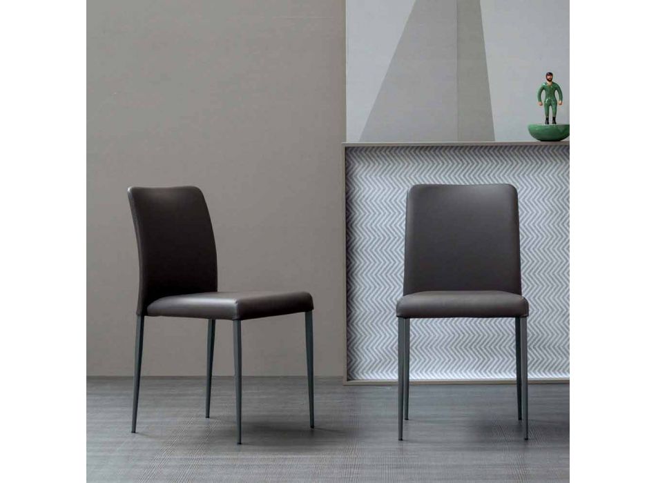 Bonaldo Deli sedia di design con seduta imbottita pelle made in Italy