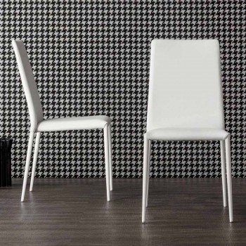 Bonaldo Eral sedia di design moderno imbottita in pelle made in Italy