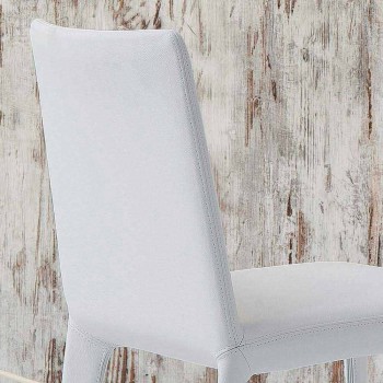 Bonaldo Filly sedia imbottita di design in pelle bianco made in Italy