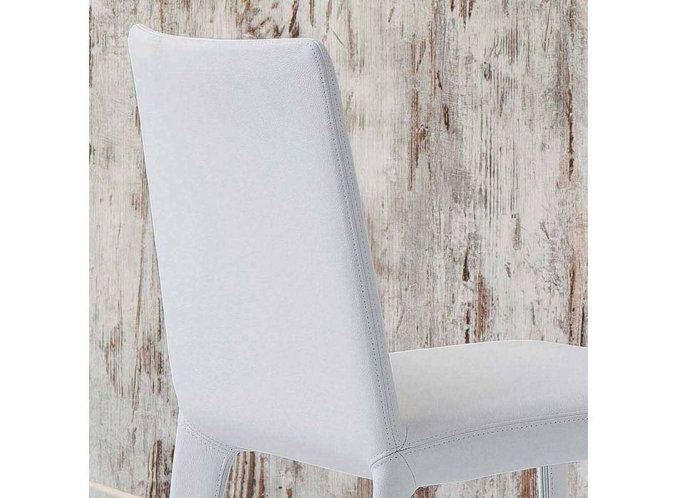 Bonaldo Filly sedia imbottita di design in pelle bianco made in Italy