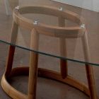 Bonaldo Greeny tavolo ovale di design cristallo e legno made in Italy Viadurini