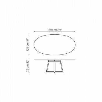 Bonaldo Greeny tavolo ovale di design in marmo Marquinia made in Italy