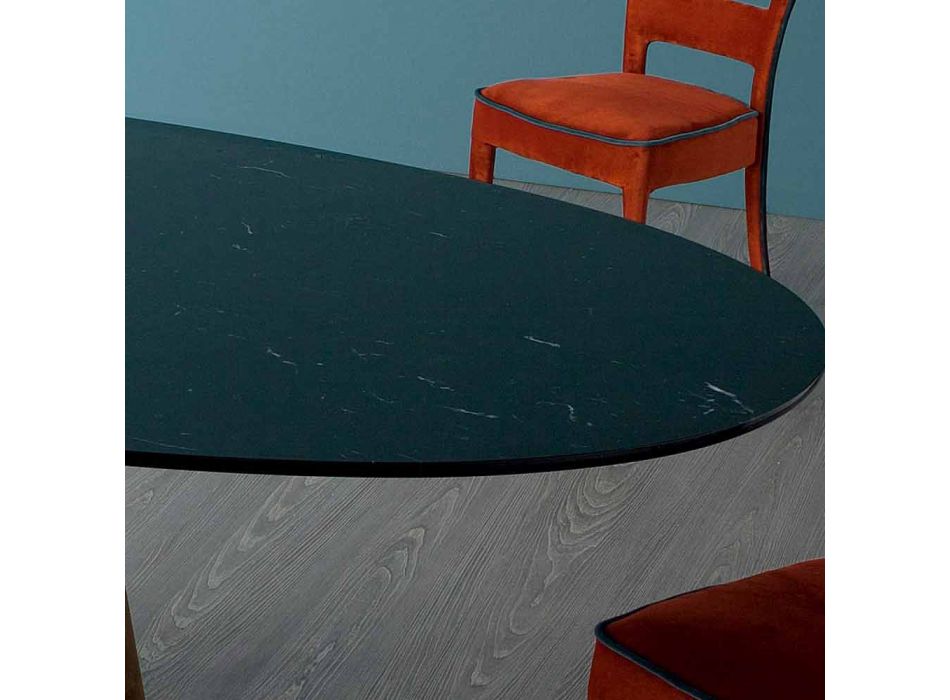 Bonaldo Greeny tavolo ovale di design in marmo Marquinia made in Italy Viadurini