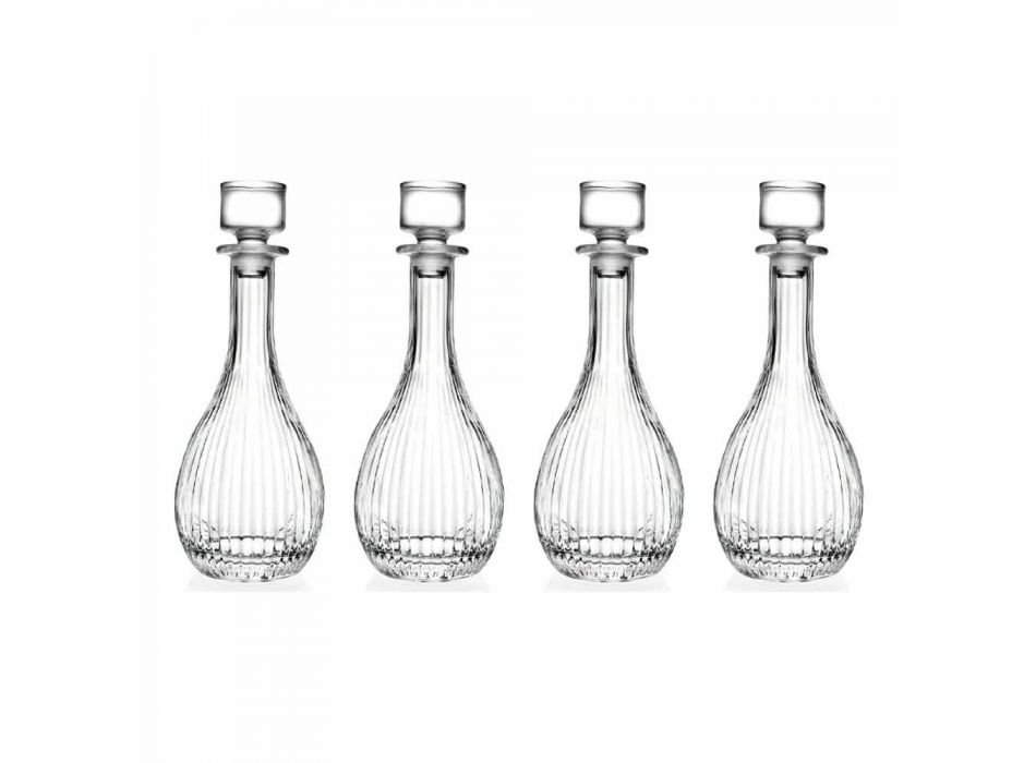 Bottiglie da Vino Design Rotondo con Tappo in Cristallo 4 Pezzi - Senzatempo