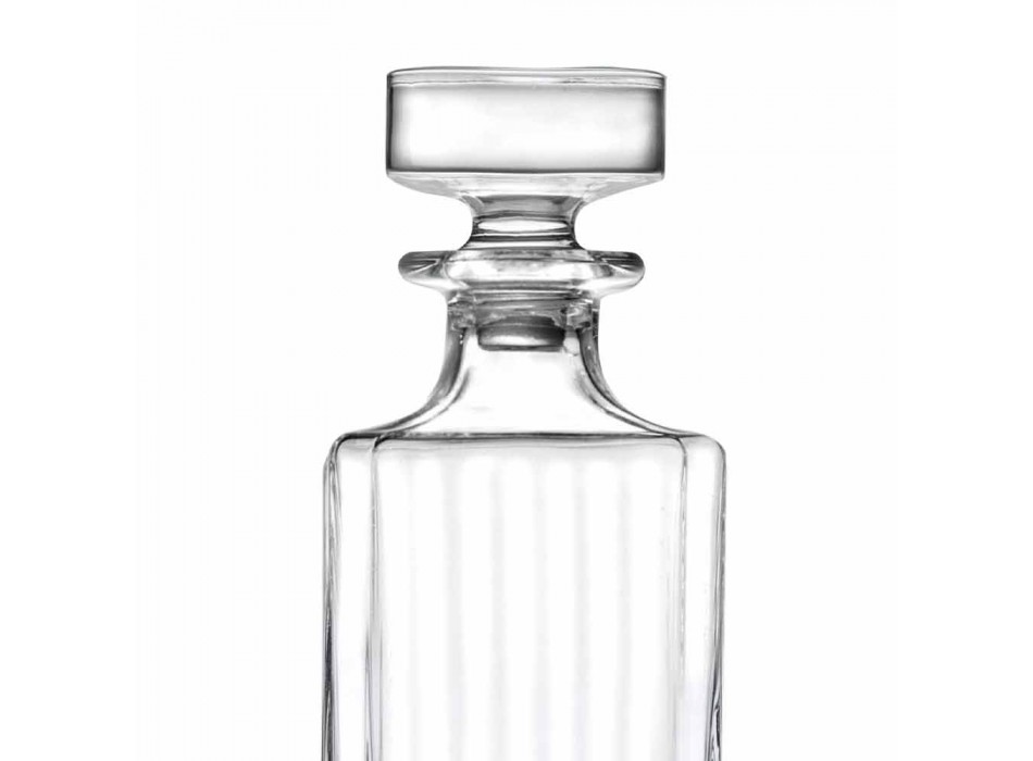 Bottiglie da Whisky in Cristallo Eco di Design Squadrato 4 Pezzi - Senzatempo Viadurini