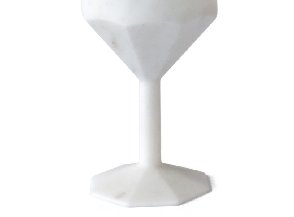 Calice Cocktail in Marmo Bianco di Carrara Satinato Lusso Italiano - Caglio