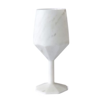 Calice Cocktail in Marmo Bianco di Carrara Satinato Lusso Italiano - Caglio