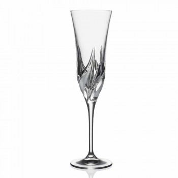 Calice Flute Champagne in Cristallo Ecologico Decorato 12 Pezzi - Avvento