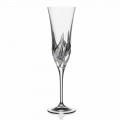 Calice Flute Champagne in Cristallo Decorato, 12 Pezzi Linea Lusso - Avvento