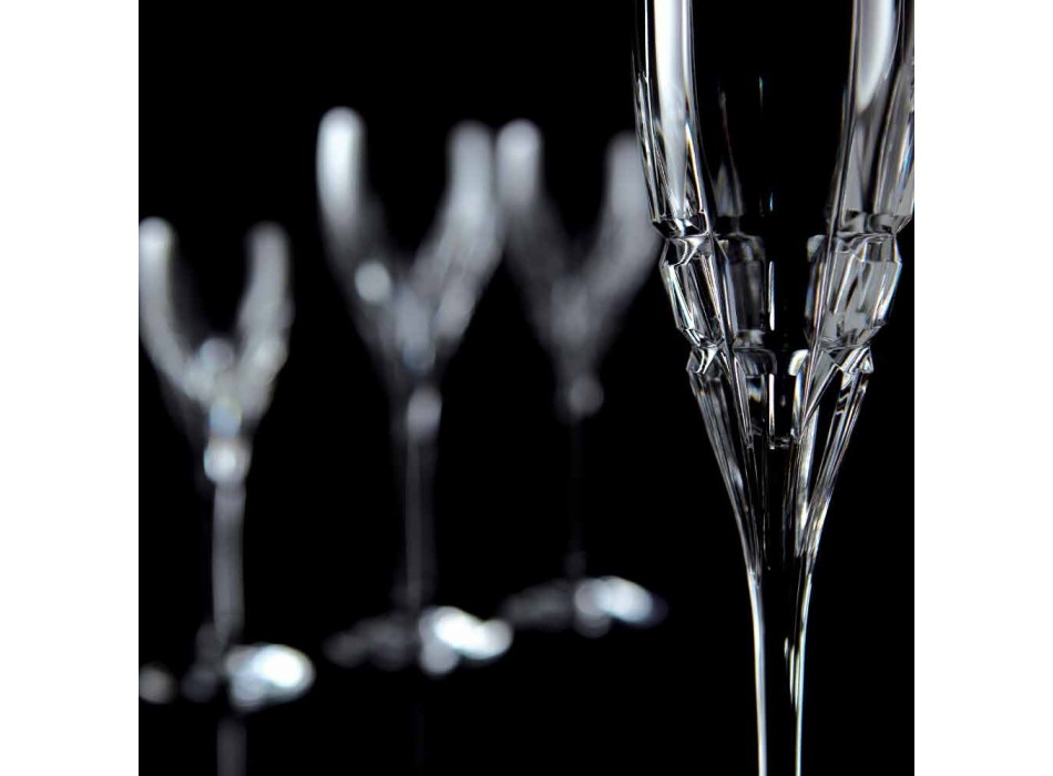 Calice Flute in Cristallo per Champagne in Cristallo Ecologico 12 Pezzi - Fiucco