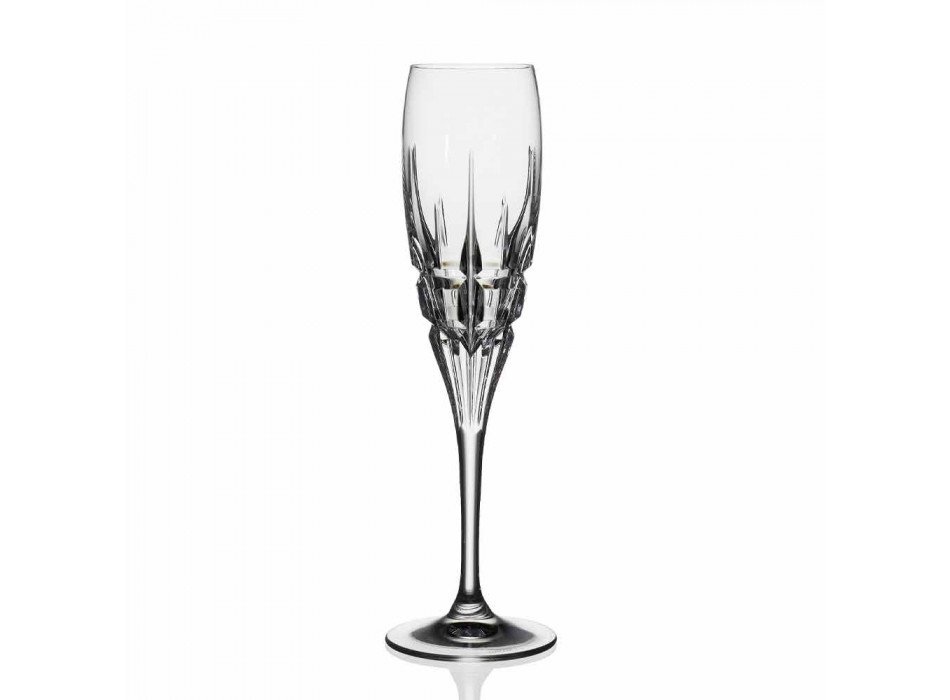 Calice Flute in Cristallo per Champagne in Cristallo Ecologico 12 Pezzi - Fiucco Viadurini