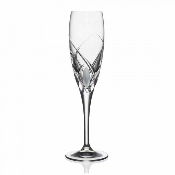 Calici Flute per Champagne Design in Cristallo Ecologico 12 Pezzi - Montecristo