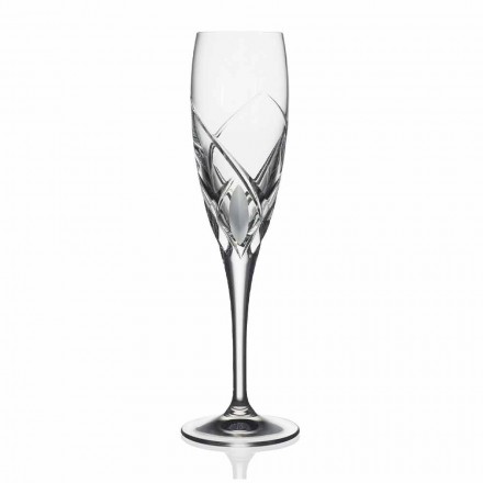 Calici Flute per Champagne Design in Cristallo Ecologico 12 Pezzi - Montecristo Viadurini