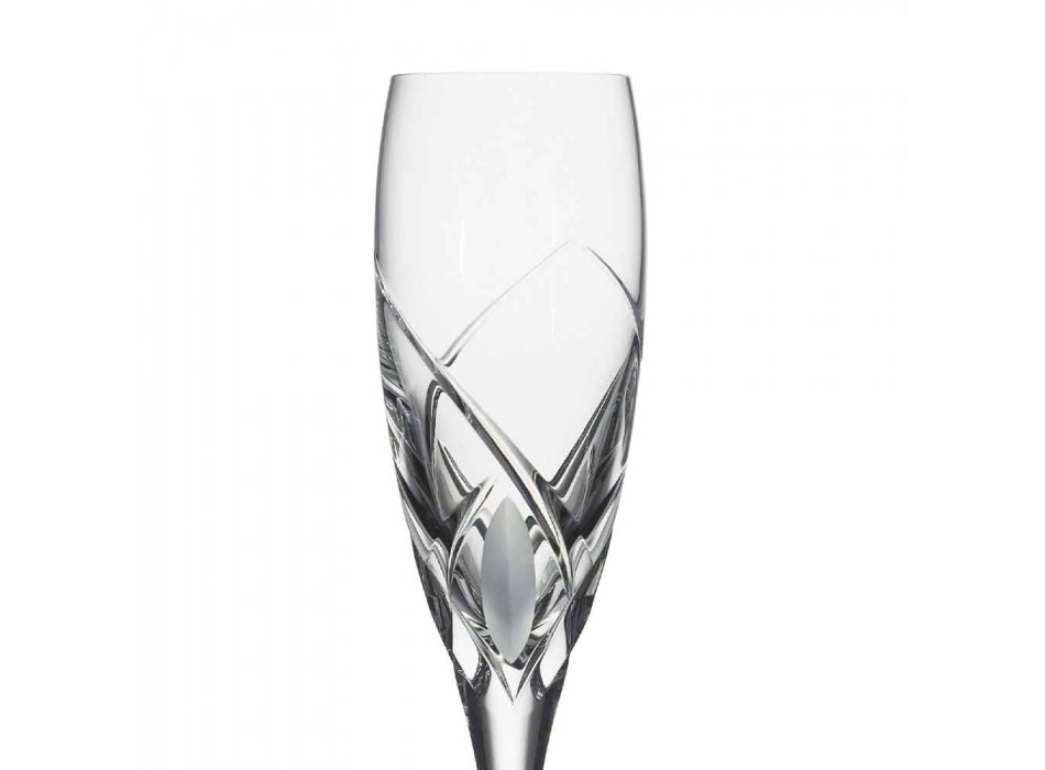 Calici Flute per Champagne Design in Cristallo Ecologico 12 Pezzi - Montecristo