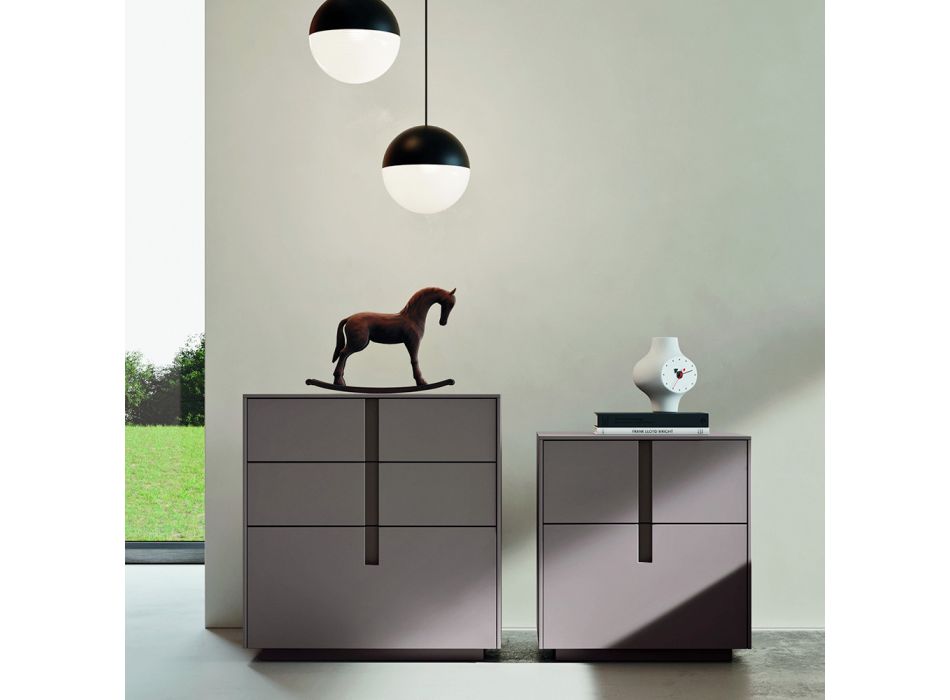 Camera da Letto Completa a 5 Elementi in Stile Moderno Made in Italy - Savanna Viadurini