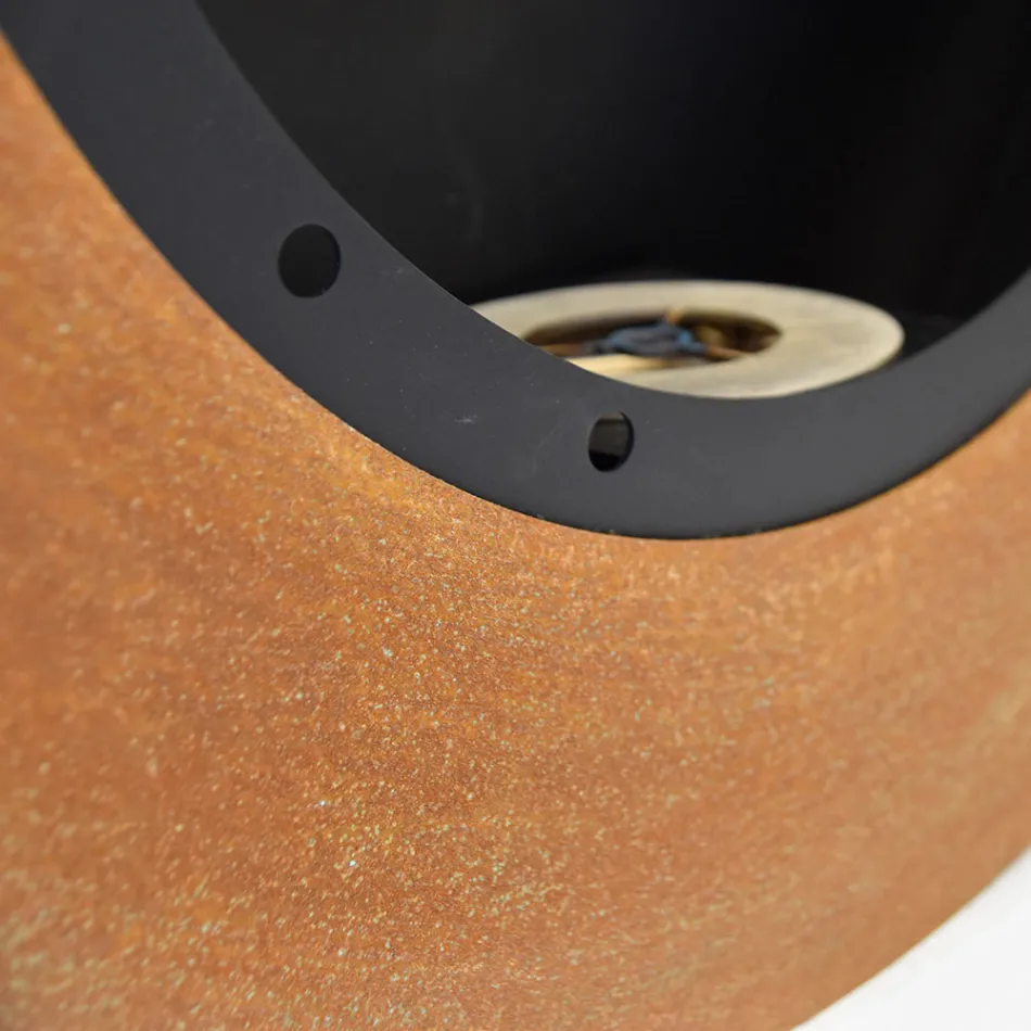 Camino a Bioetanolo da Parete di Design Rotondo in Acciaio Verniciato - Trenton Viadurini