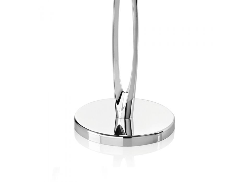 Candelabro a 3 Fiamme in Metallo Argentato di Design di Lusso - Laoconte Viadurini