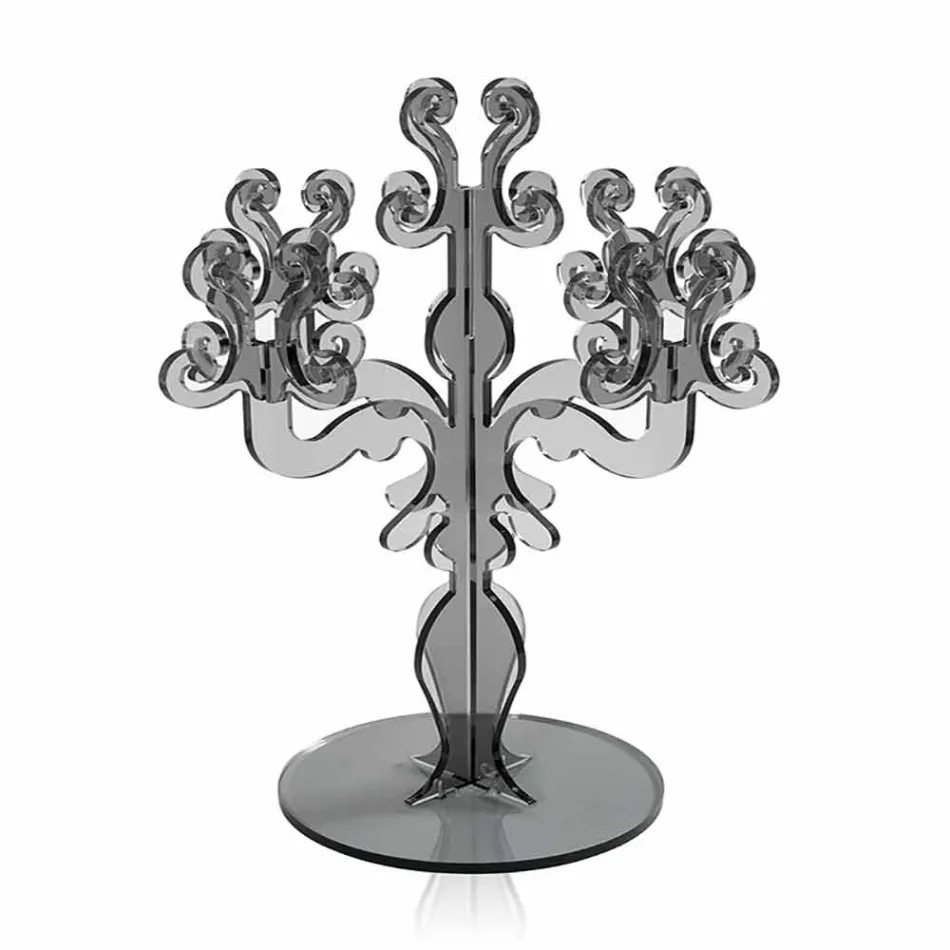 Candelabro medium design classico, 5 braccia in plexiglass Aragona Viadurini