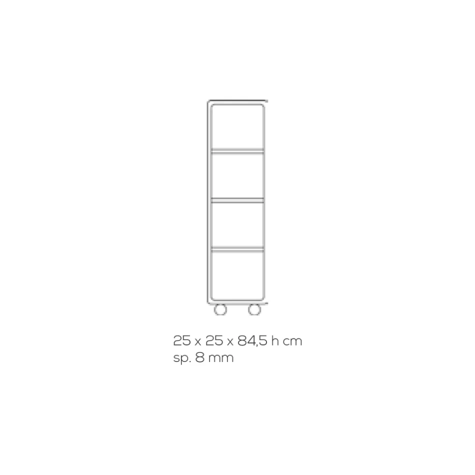 Carrello Colonna in Cristallo Acrilico Trasparente 1 o 3 Ripiani - Minervo Viadurini