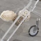 Carrello Pieghevole in Cristallo Acrilico Trasparente 2 Vassoi - Aristocle Viadurini