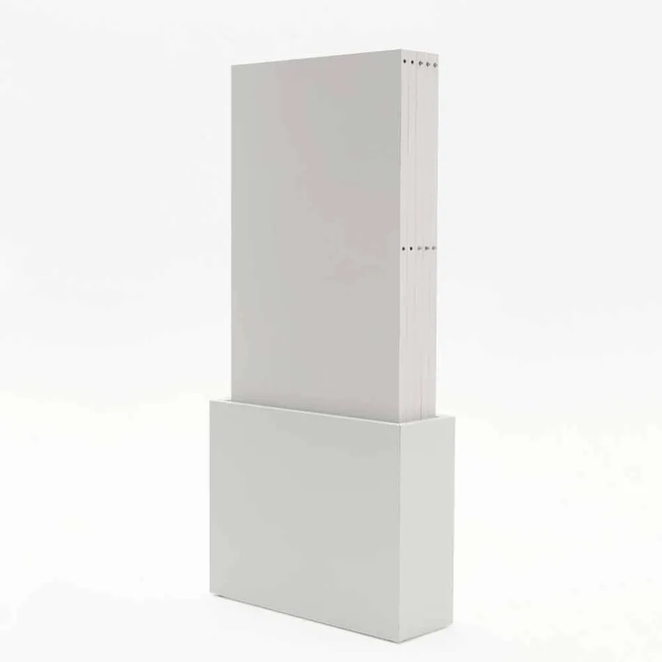 Carrello porta allunghe in nobilitato bianco poro aperto Columbus Viadurini