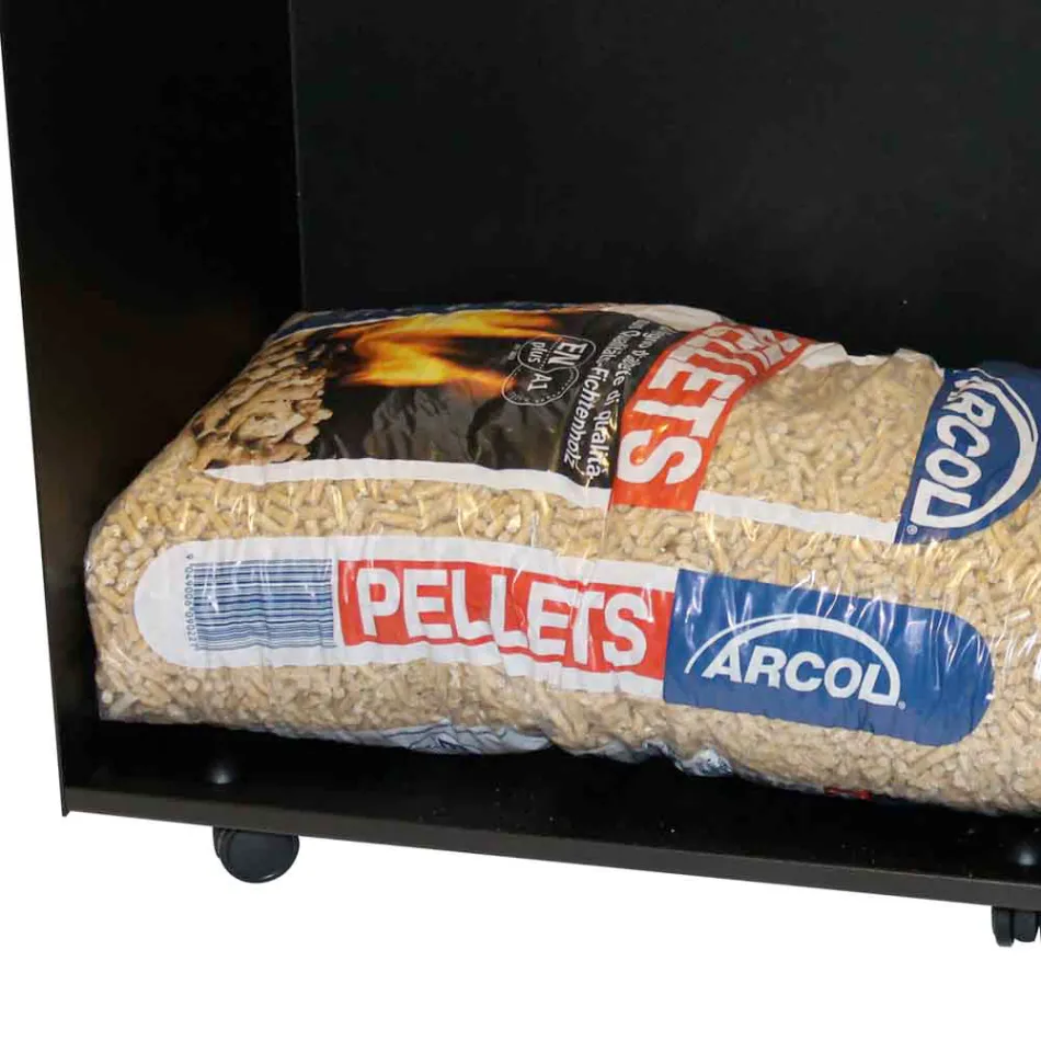 Carrello Porta Sacchi di Pellet in Metallo con Ruote Made in Italy - Pinguino Viadurini