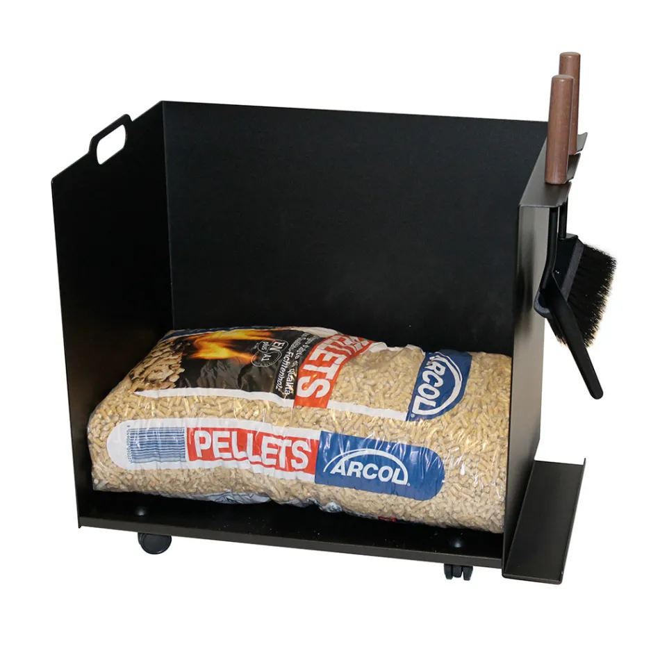 Carrello Porta Sacchi di Pellet in Metallo con Ruote Made in Italy - Pinguino Viadurini