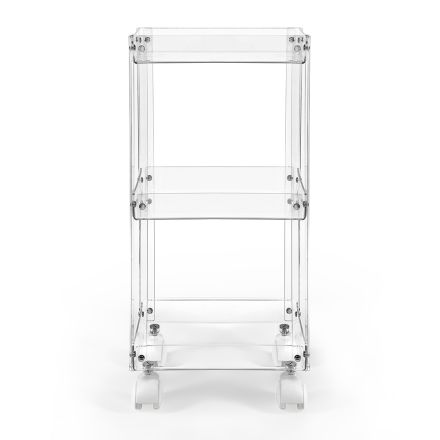 Carrello Porta Vivande in Plexiglass Trasparente Made in Italy - Galatius Viadurini