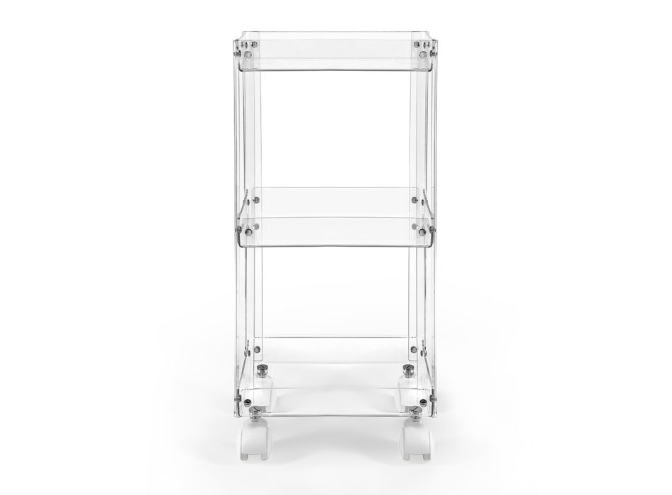 Carrello Porta Vivande in Plexiglass Trasparente Made in Italy - Galatius Viadurini