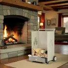 Carrello Portalegna con Cassetto e Ruote Made in Italy - Alpaca Viadurini