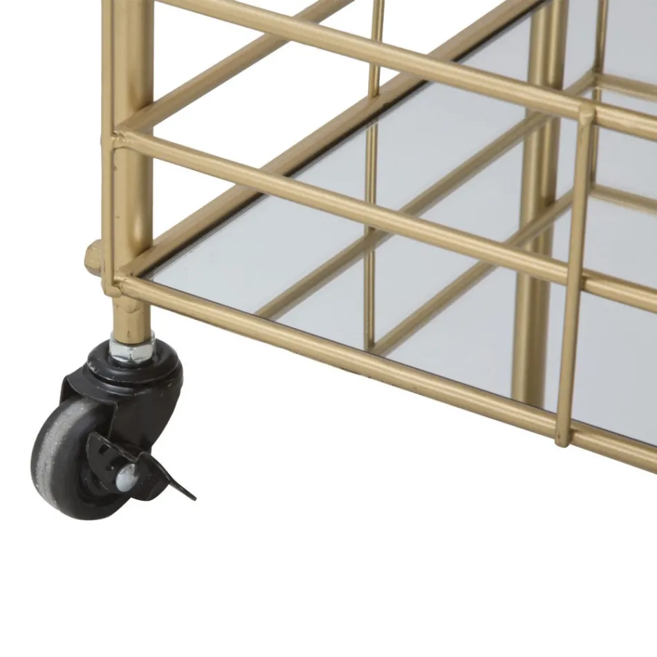 Carrello Portavivande con Struttura in Ferro Finitura Dorata - Viviana Viadurini