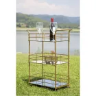 Carrello Portavivande con Struttura in Ferro Finitura Dorata - Viviana Viadurini