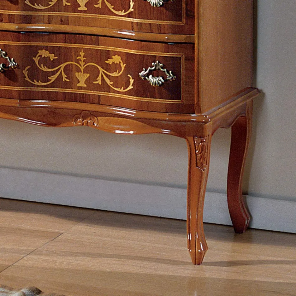 Cassettiera Stile Classico in Legno con 6 Cassetti Made in Italy - Elegant Viadurini