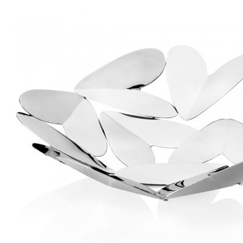 Centrotavola Design Elegante con Cuori Metallo Argentato Made in Italy - Arlan